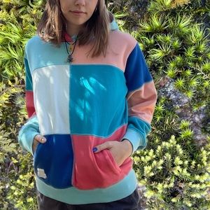 teddy fresh patchwork hoodie